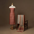 3pc chanderi silk unstitched hand bagru dress material 30