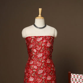 3pc chanderi silk unstitched hand sanganeri dress material