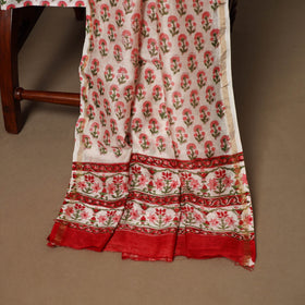 3pc chanderi silk unstitched hand sanganeri dress material
