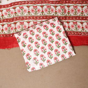 3pc chanderi silk unstitched hand sanganeri dress material