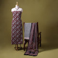 Red - 3pc cotton bagh unstitched dress material