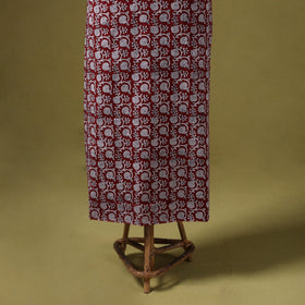 Red 3pc Cotton Bagh Print Dress Material with Jewellery Set 