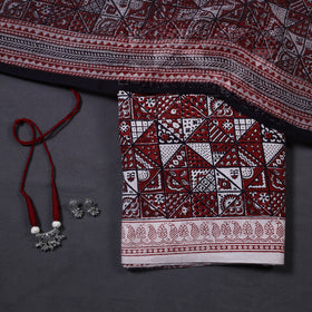 Red - 3pc cotton bagh unstitched dress material