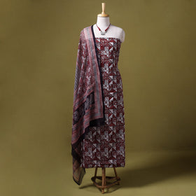 Red - 3pc cotton bagh unstitched dress material