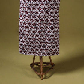 Red 3pc Cotton Bagh Print Dress Material with Jewellery Set 