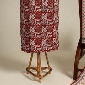 Red 3pc Cotton Bagh Print Suit Material Set