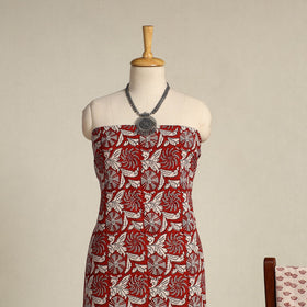 Red 3pc Cotton Bagh Print Suit Material Set