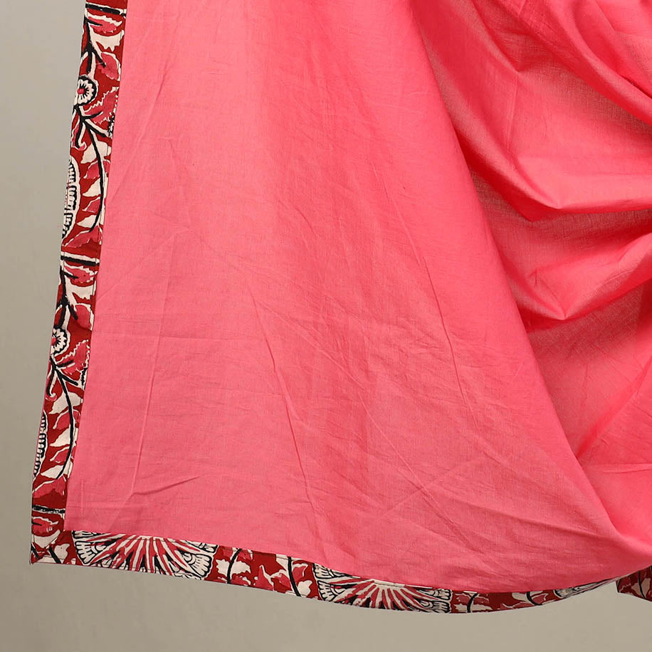 Red - 3pc Cotton Bagru Print Kurta with Plain Dupatta 04