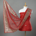 Red 3pc Cotton Gota Patti Work Kota Doria Dress Material