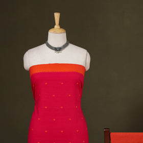 Red 3pc Cotton Jacquard Unstitched Dress Material 