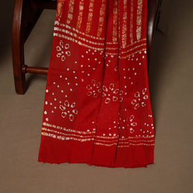 Red - 3pc cotton kutch batik dress material 02 - handcrafted