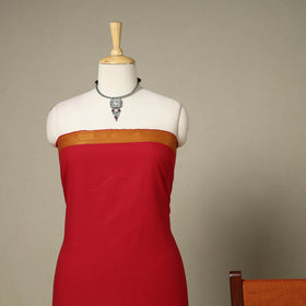 Red 3pc Cotton Unstitched Dharwad Dress Material