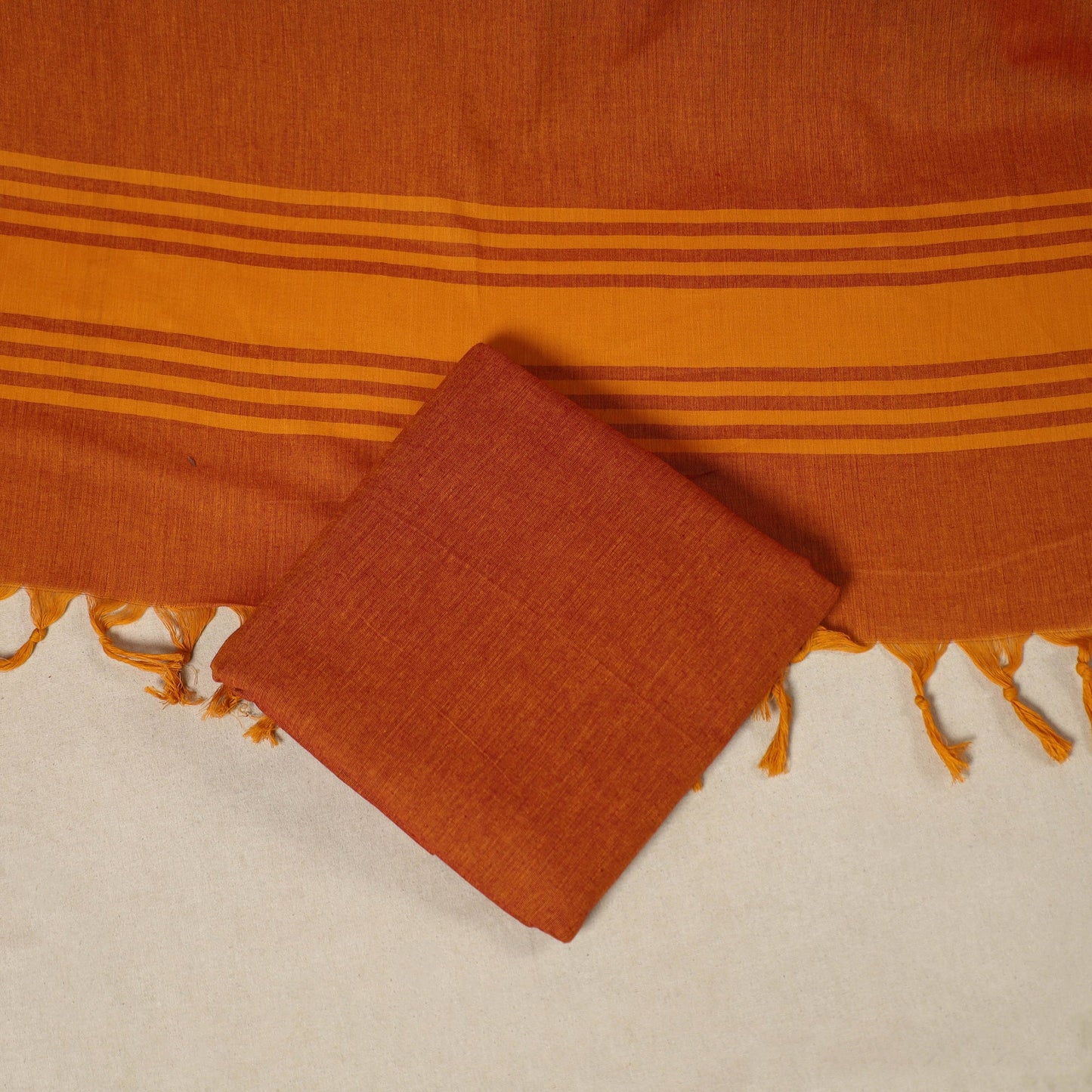 Red 3pc Cotton Unstitched Dharwad Dress Material