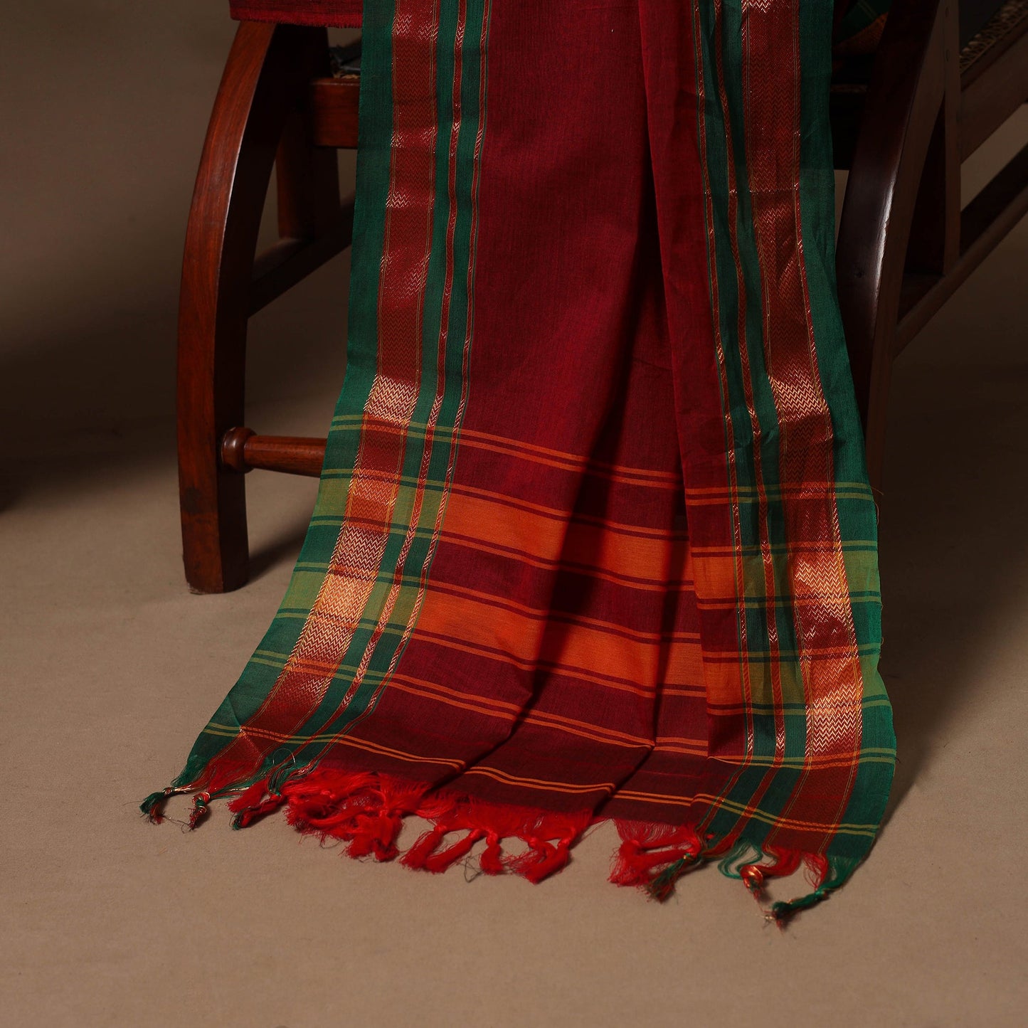 Red - 3pc cotton unstitched dharwad dress material 06