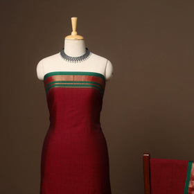 Red - 3pc cotton unstitched dharwad dress material 06