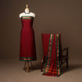 Red - 3pc cotton unstitched dharwad dress material 06