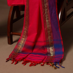 Red - 3pc cotton unstitched dharwad dress material 14