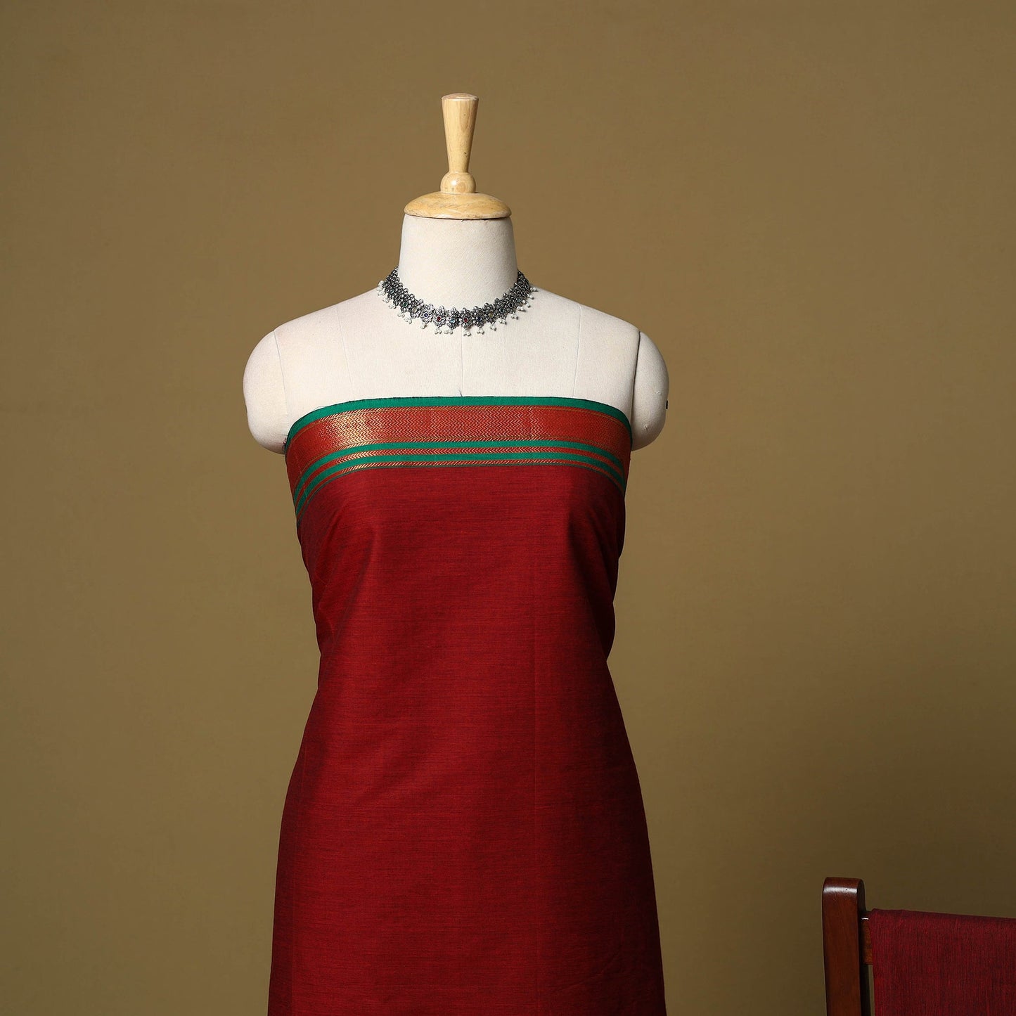 3pc cotton unstitched dharwad dress material with border 03