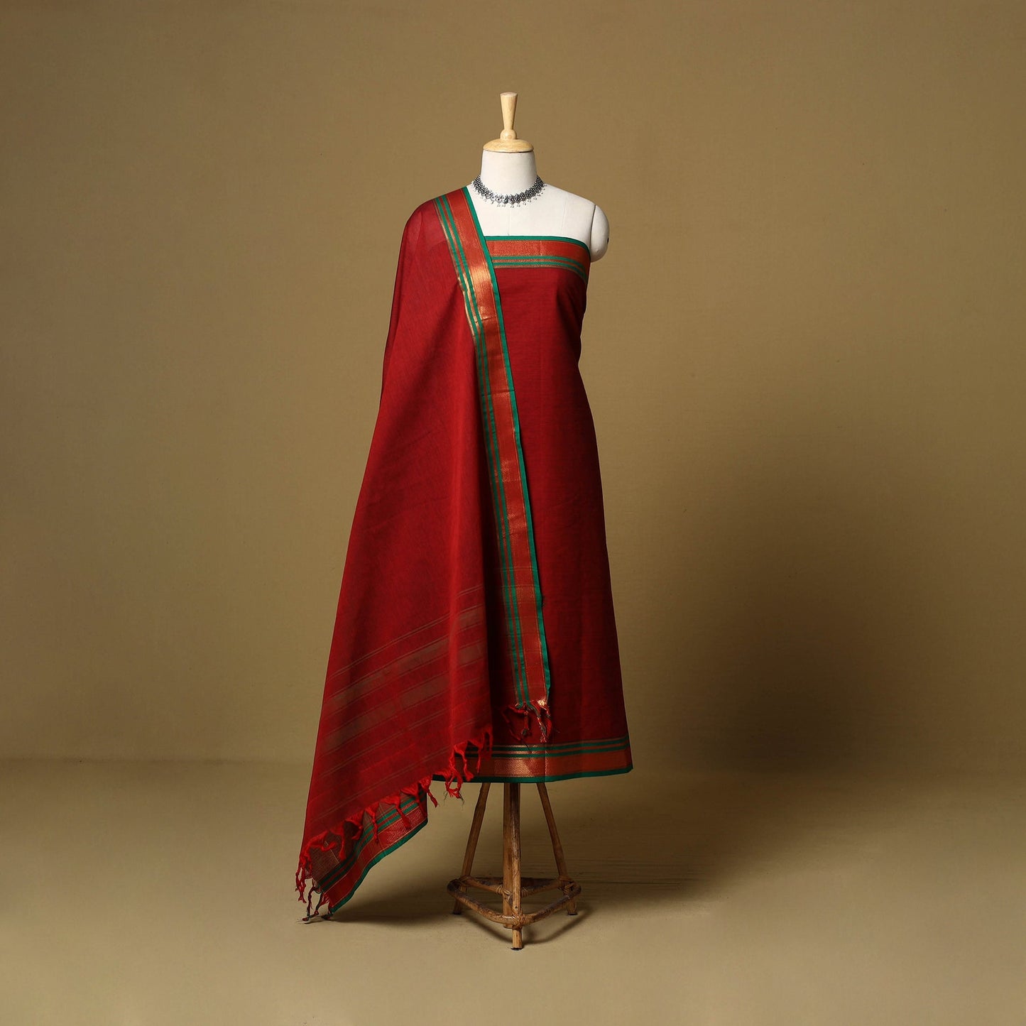 3pc cotton unstitched dharwad dress material with border 03