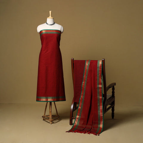 3pc cotton unstitched dharwad dress material with border 03