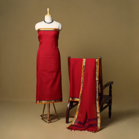 3pc cotton unstitched dharwad dress material with border 11