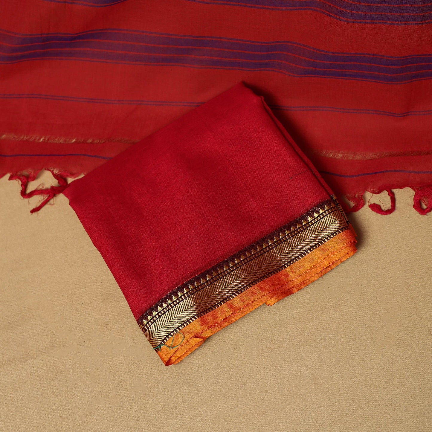 3pc cotton unstitched dharwad dress material with border 11