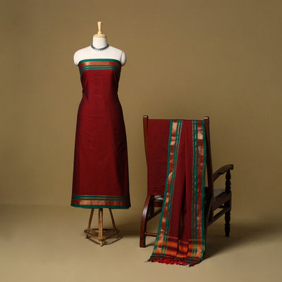 3pc cotton unstitched dharwad dress material with border 12