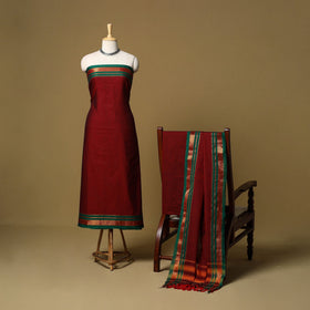 3pc cotton unstitched dharwad dress material with border 12