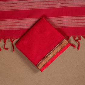 Red - 3pc cotton unstitched dharwad dress material