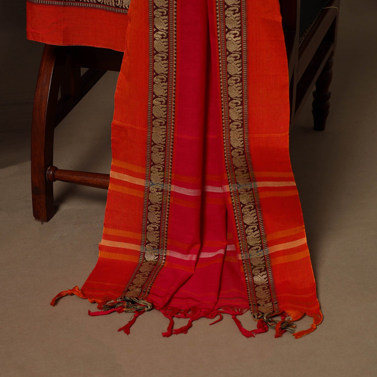 Red - 3pc cotton unstitched dharwad dress material