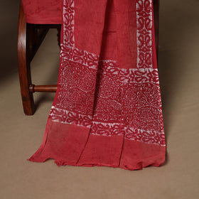 Red - 3pc cotton unstitched hand batik dress material 01