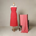 Red - 3pc cotton unstitched jacquard dress material 38