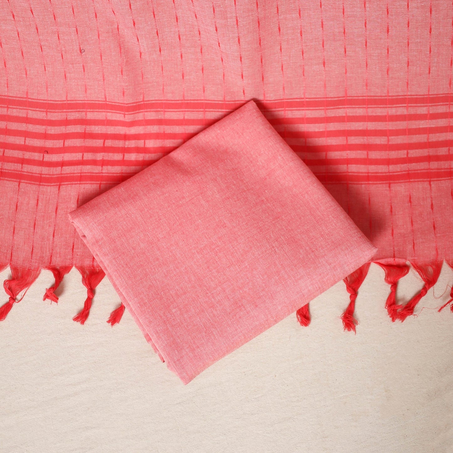 Red - 3pc cotton unstitched jacquard dress material 38