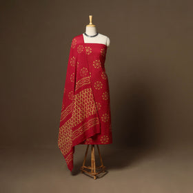 Red - 3pc cotton unstitched kutch batik dress material 04