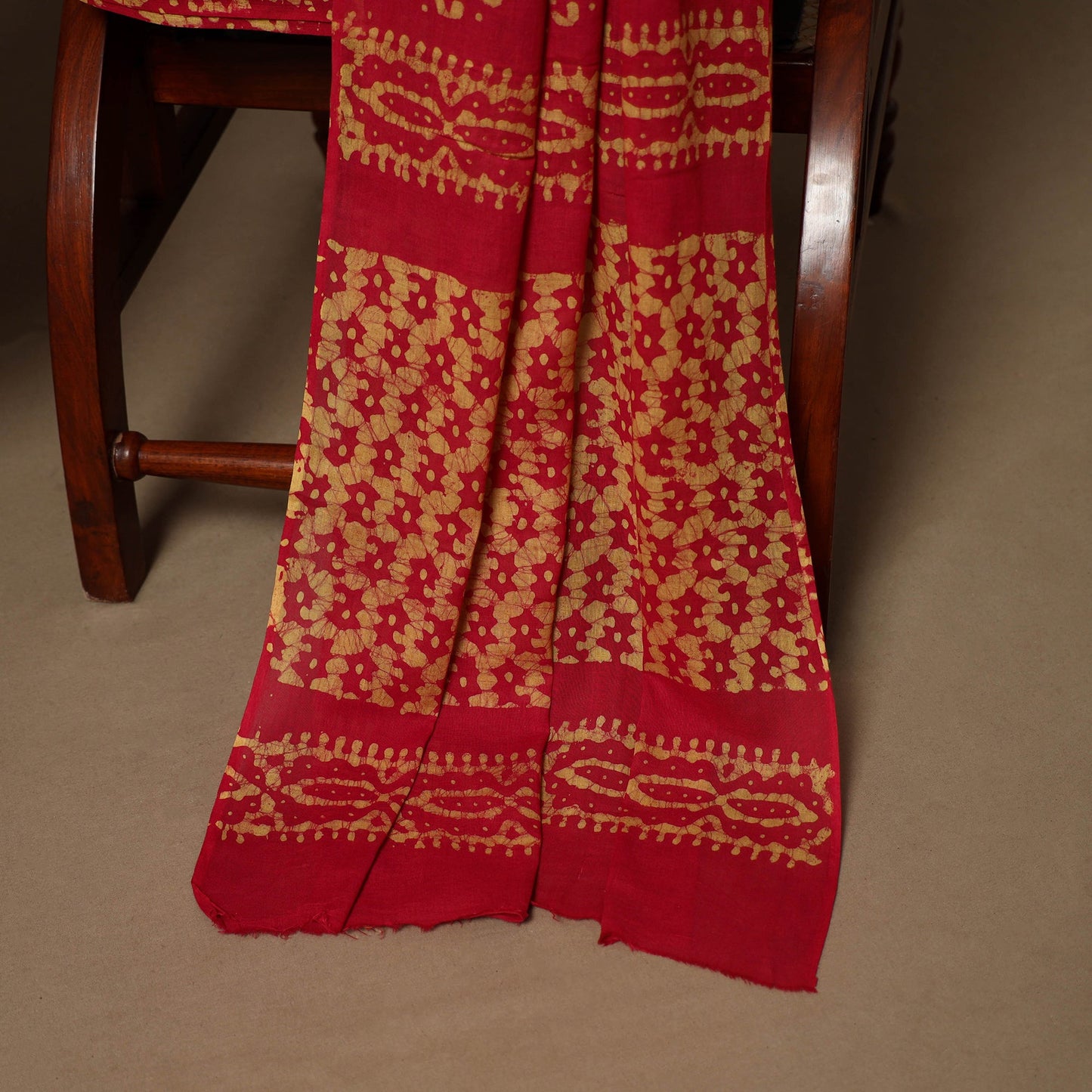 Red - 3pc cotton unstitched kutch batik dress material 04