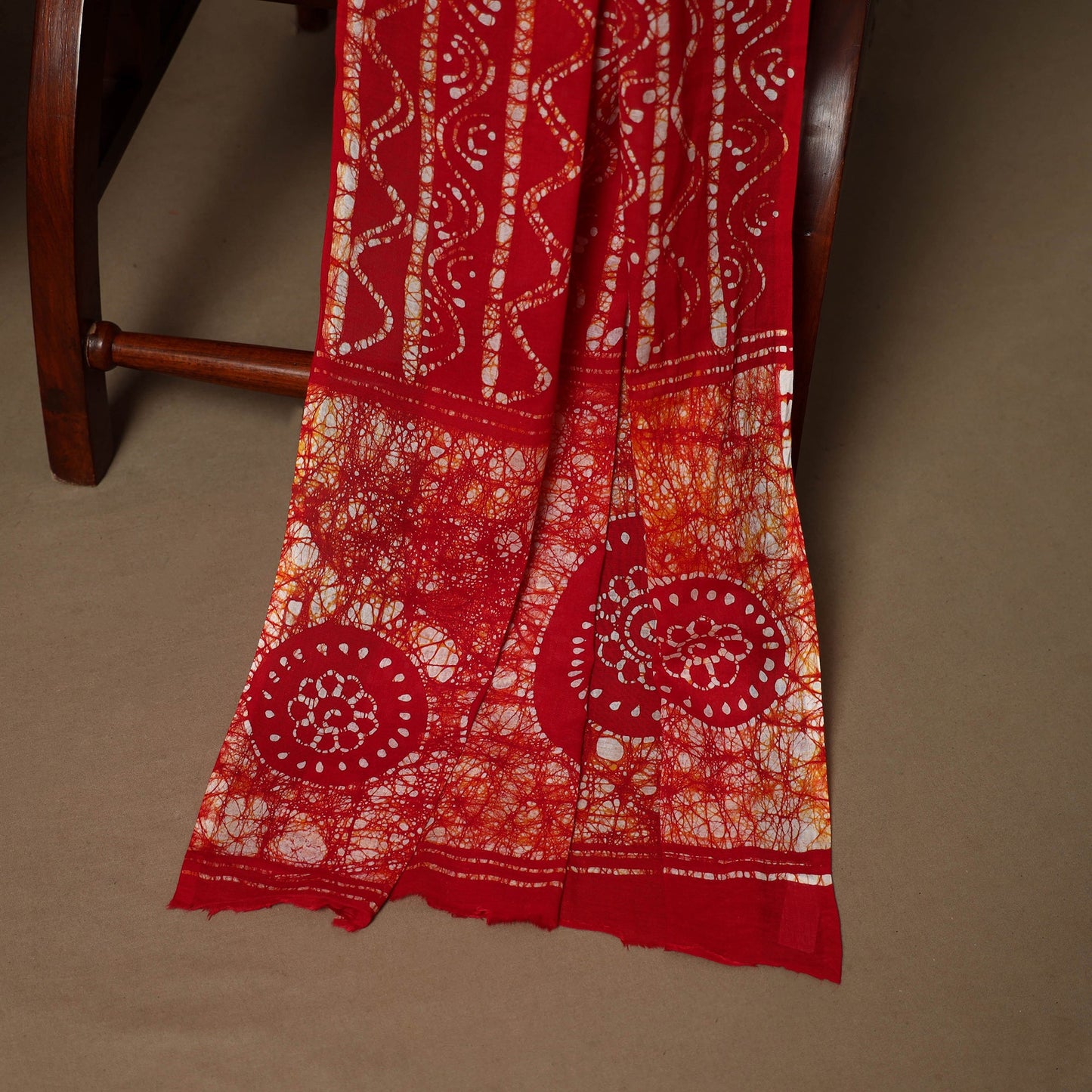 Red - 3pc cotton unstitched kutch batik dress material 08