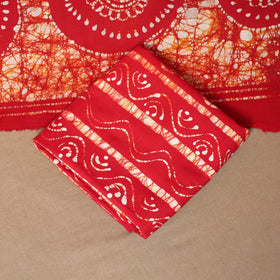 Red - 3pc cotton unstitched kutch batik dress material 08