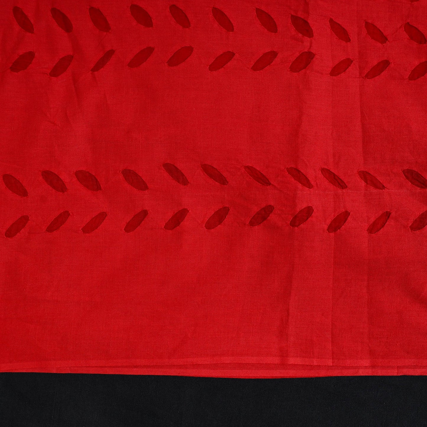 Buy Red 3pc Cut Work Cotton Barmer Applique Dress Material