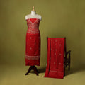 3pc embroidered merino wool unstitched dress material 11