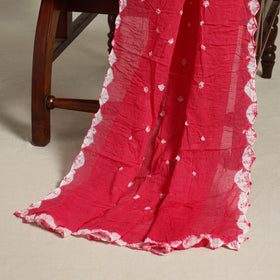 Red 3pc Embroidered Unstitched Kutch Bandhani Dress Material