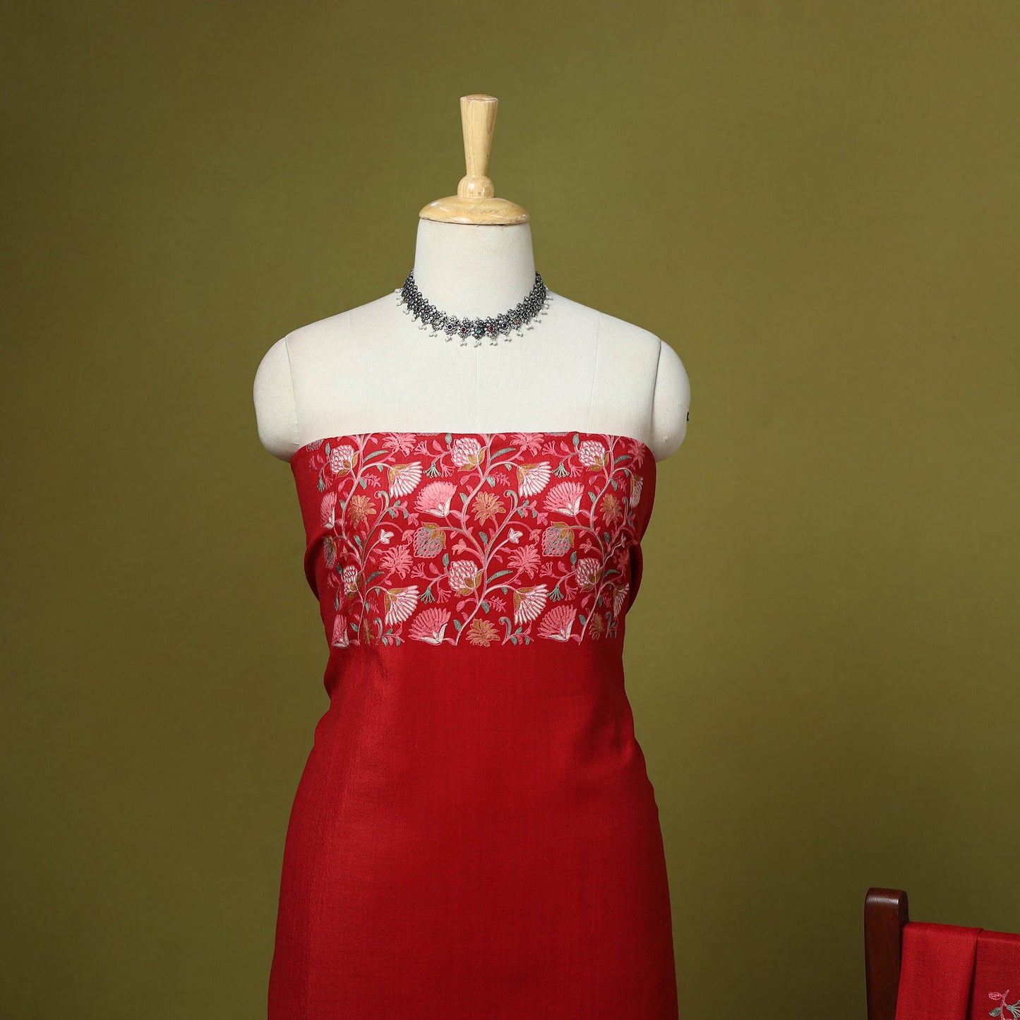 3pc embroidered work merino wool unstitched dress material