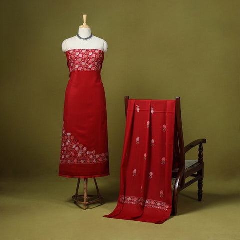 3pc embroidered work merino wool unstitched dress material