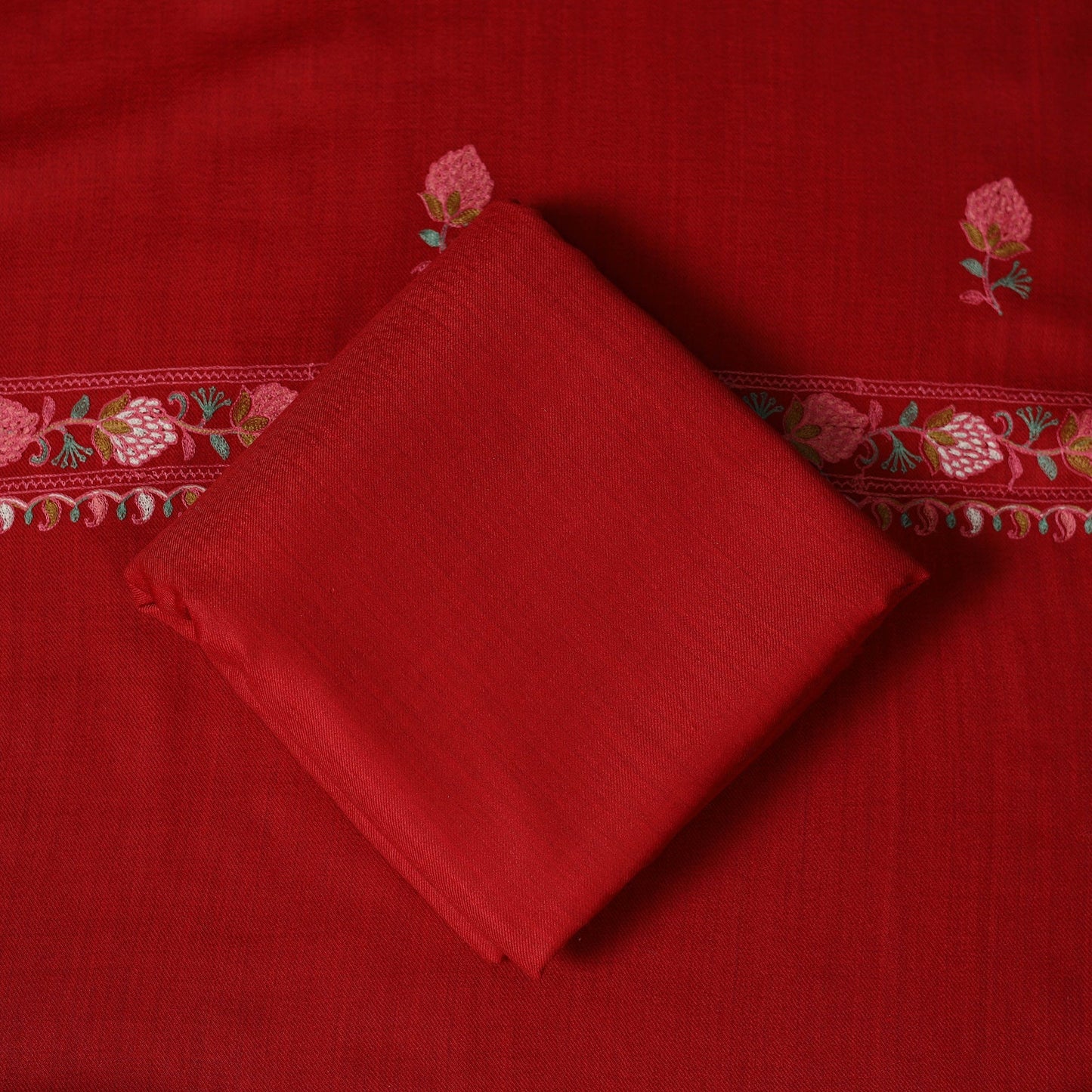 3pc embroidered work merino wool unstitched dress material