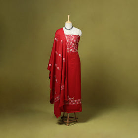 3pc embroidered work merino wool unstitched dress material