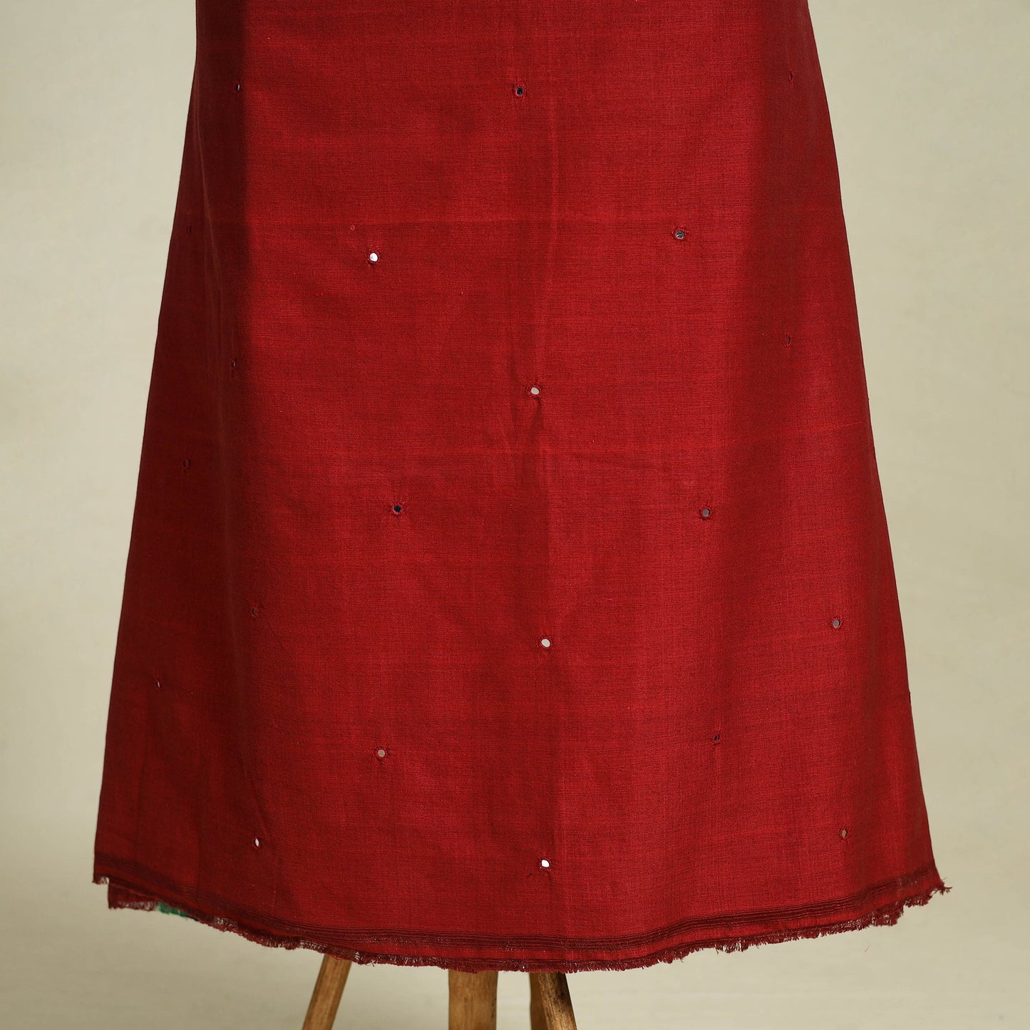  Red 3pc Handloom Cotton Kutch Bhujodi Dress Material