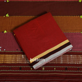  Red 3pc Handloom Cotton Kutch Bhujodi Dress Material