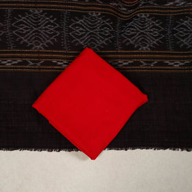 Red 3pc Handloom Cotton Sambalpuri Ikat Dress Material