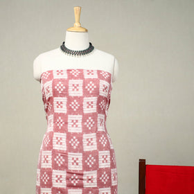 Red 3pc Handloom Cotton Sambalpuri Ikat Dress Material