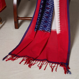 Red - 3pc unstitched mangalagiri dress material