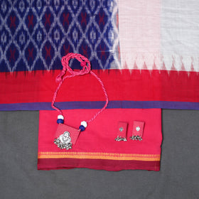 Red - 3pc unstitched mangalagiri dress material